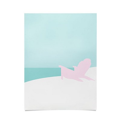 Mile High Studio Minimal Beach Chair Turquoise 30" x 40" Poster - Society6