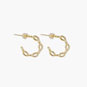 sanctuaire Dainty Link Chain Hoop Earrings Gold - 1 of 2