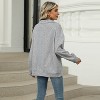 Women's Oversized Notch Lapel Sweatshirt - Long Sleeve Casual Pullover Top (S-2XL) - 4 of 4