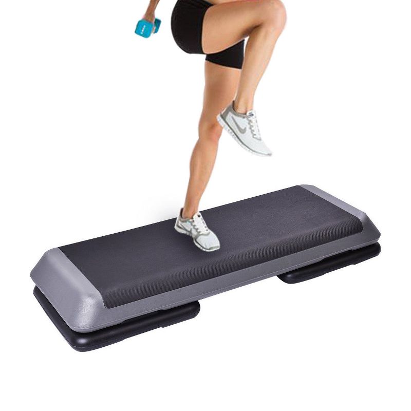 Costway 43'' Aerobic Stepper Step Cardio Fitness Exercise Adjust 4''-6''-8'' w/Risers, 5 of 11