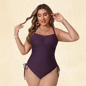 Women's Alluring One-Piece Swimsuit with Criss-Cross Back Detail - Cupshe - 1 of 4