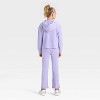 Girls' 2pc Cozy Top & Bottom Set - Cat & Jack™ Purple - 2 of 4