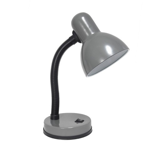 Battery Powered LED Desk Lamp with Adjustable Metal Gooseneck (Black)