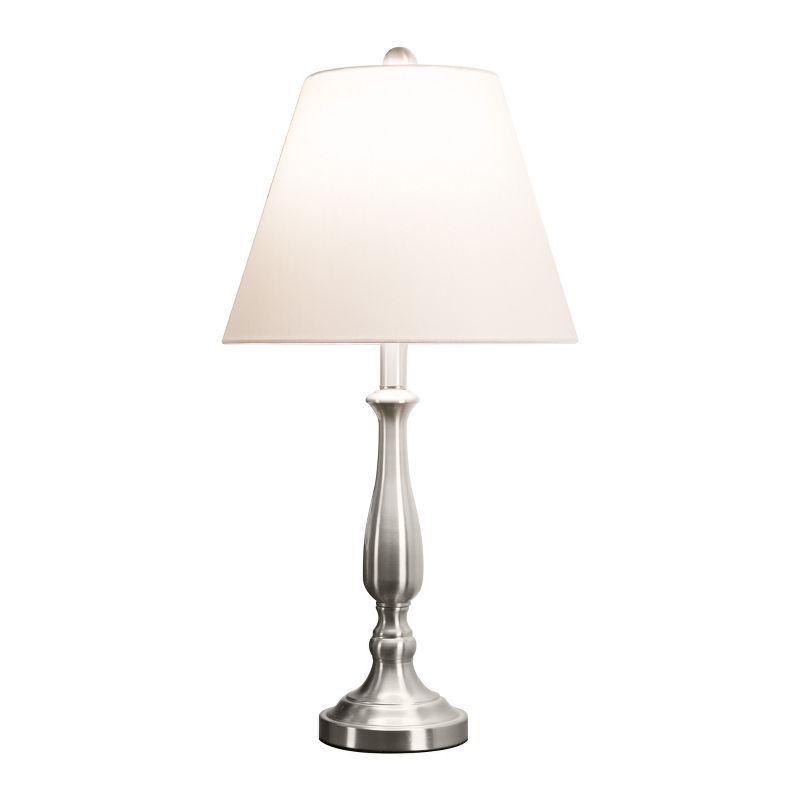 Hastings Home Traditional Table Lamps Set – 13 x 25.5-in, Brushed Steel, 2 Pieces, 4 of 7