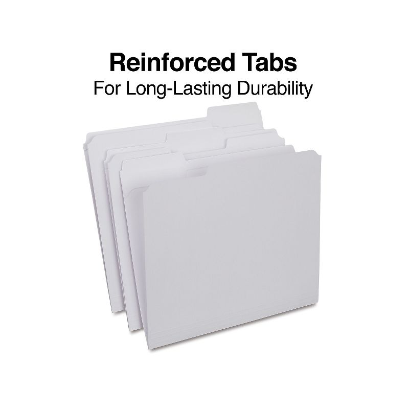 HITOUCH BUSINESS SERVICES Reinforced File Folder 3-Tab Letter Size White 100/Box TR508986/508986, 3 of 5