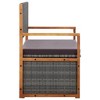 vidaXL Storage Bench 45.3 in. Poly Rattan and Solid Acacia Wood Gray - 4 of 4