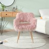XINGHANZHENXUAN Upholstered Side Chair with Wood-Style Metal Legs, Elegant Dining & Vanity Chair, Rubber Floor Protectors - 2 of 4