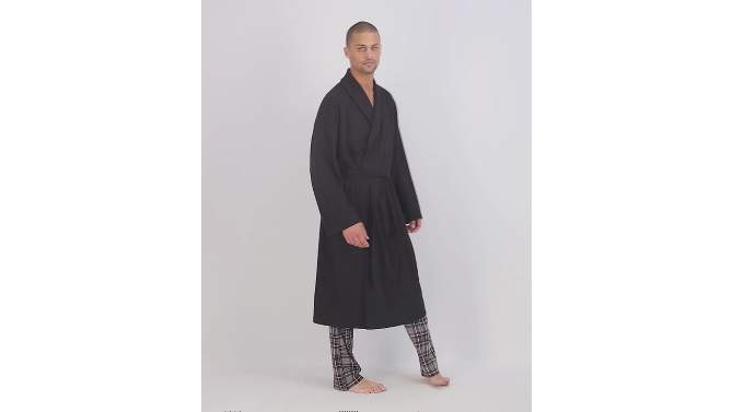 Hanes Premium Men&#39;s Solid Waffle Robe - One Size Fits Most, 2 of 6, play video