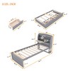 Twin/Full Size Wooden LED Platform Bed with Trundle, Storage Headboard and Drawers 4L - ModernLuxe - 4 of 4