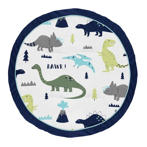 Sweet Jojo Designs Boy Baby Tummy Time Playmat Mod Dinosaur Blue Green And White Target