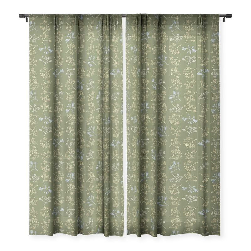 Wagner Campelo CONVESCOTE Green Single Panel Sheer Window Curtain - Deny Designs, 3 of 7