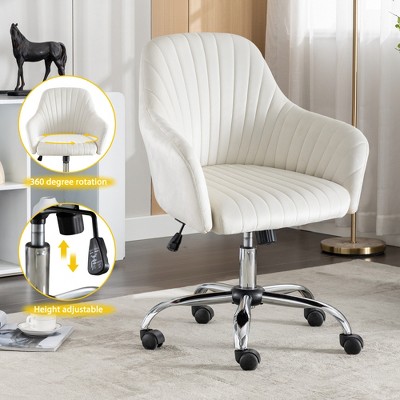 Vynxaria Modern Adjustable Velvet Accent Chair ¨C Ergonomic Home Office Leisure Chair