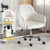 Dronkon Accent Chair Modern Home Office Leisure Chair with Adjustable Velvet Height and Casters - 2 of 4