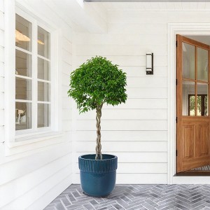 Chic Crate 3‑Piece Ceramic Flowerpot Set with Drainage – Modern Planters for Patio, Garden & Indoor Windowsills - 1 of 4