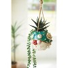 Handcrafted Ceramic Hanging Planter – Blowfish Shape – 5" Tall Set of 2 by Kalalou - 2 of 4