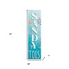 HomeRoots 36" Aqua Blue And White Solid Wood Sandy Toes Porch Sign - 3 of 4