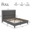 FULL/Queen/KING Size Corduroy Upholstered Bed Frame, Platform Bed with Vertical Stripe Wingback Headboard, No Box Spring Needed/Wooden Slats/Noise Fr - 2 of 4