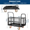 Platform Truck Cart with Cage, Heavy Duty 2000LBS 6-in-1 Folding Hand Truck Cart with Basket for Warehouse Luggage Moving - 2 of 4
