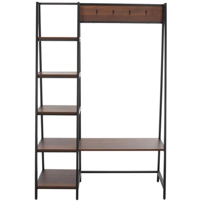 Akasha Hall Tree - ETG9300 - Walnut/Black - Safavieh