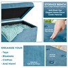 Seat & Declutter! Plush cushion, hidden storage, lightweight & portable. Folds flat - 3 of 4