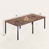 Costway 1/2 PCS 95" x 48" Large Meeting Table Seats up to 10 People 2 Cable Grommets for Office White/Brown - 3 of 4