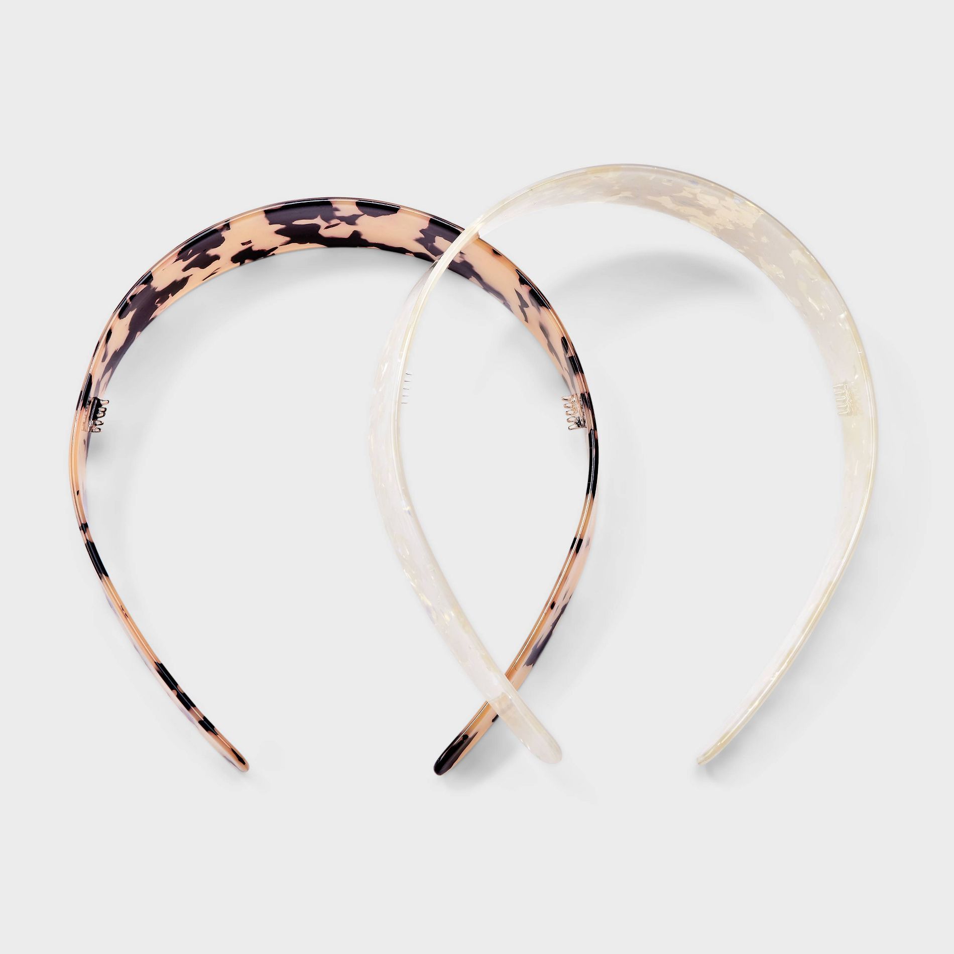 Acrylic Tortoise Marble Headband Set 2pc - A New Day™ Cream