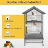 Coucheta 65.7" Large Bird Cage - Heavy-Duty Wrought Steel Design with Pull-Out Tray, Lock, Feeding Bowls for Parrots and Medium Birds - 4 of 4