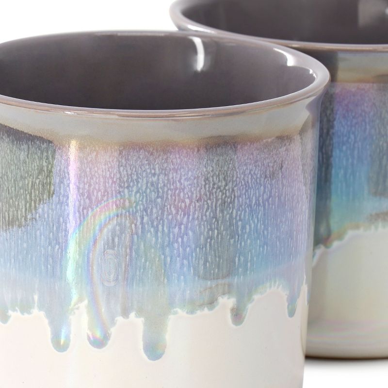 Meritage Luster 4 Piece 19.8 Ounce Reactive Glaze Stoneware Can Mug Set in Gray, 4 of 7