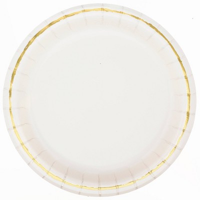 Round Paper Dessert Plates - White - 30 ct