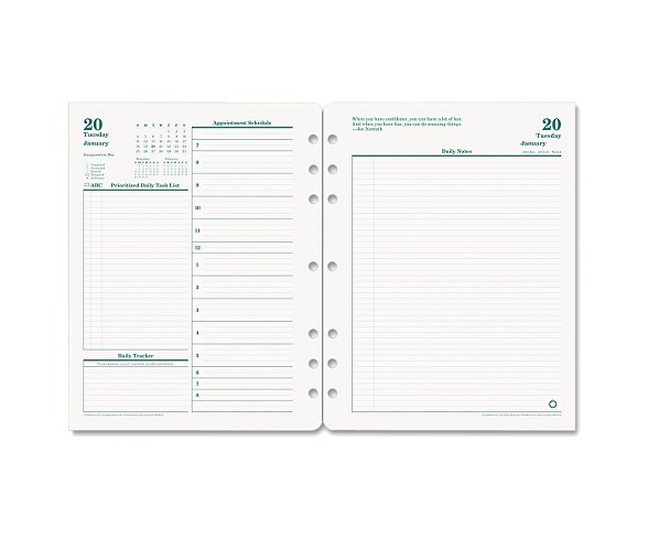 FranklinCovey® Original Dated Daily Planner Refill January-December 8 1/2 x 11 2018