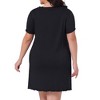 Agnes Orinda Women's Plus Size Soft Short Sleeve Ruffle Mini Loose Pajama Nightgowns - 4 of 4