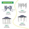 13'x13'Pop Up Gazebo,Hexagonal Canopy Shelter with 6 Zippered Mesh Netting, Event Tent with Strong Steel Frame for Patio Backyard Garden Wedding Party - 4 of 4