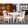 Small Kitchen Table Set - 3 Piece Dining Set with Chairs - 36 Inch Square Table - Linen White Finish - 2 of 4