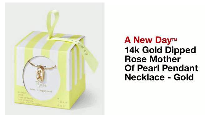14k Gold Dipped Rose Mother Of Pearl Pendant Necklace - A New Day&#8482; Gold, 2 of 6, play video