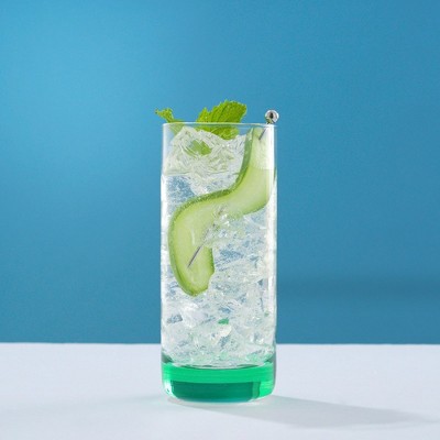 JoyJolt Hue 13oz Colorful Highball Drinking Glasses Set of 6