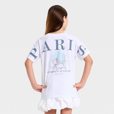 Детские футболки Disney Girls' Aristocats Marie Paris Oversized Front and Back Short Sleeve Graphic T-Shirt - White XS — фото 3