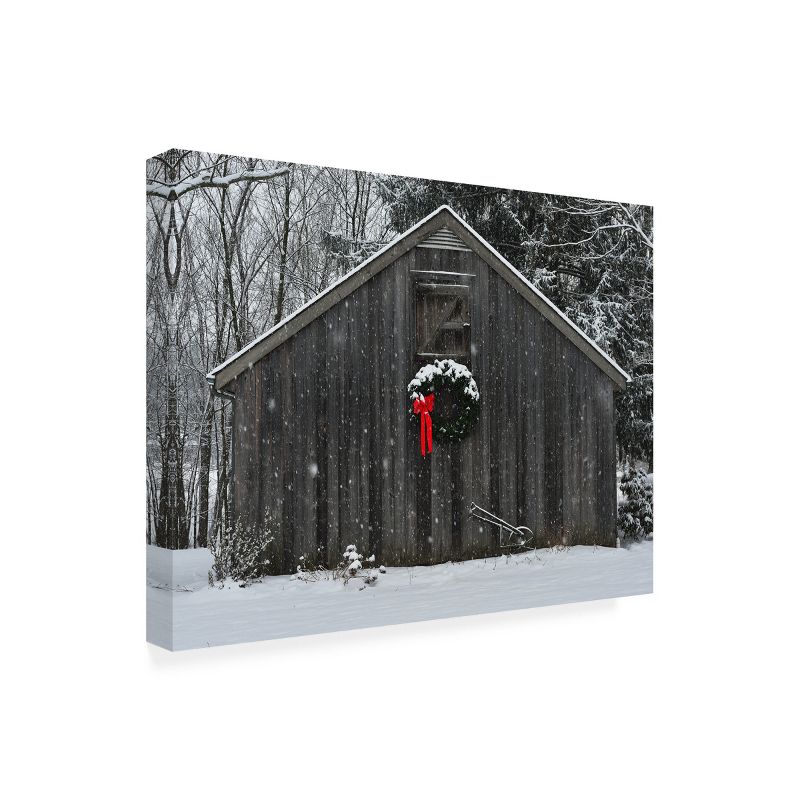 "Christmas Barn in the Snow" Outdoor Canvas, 2 of 8