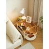 35.43" Tempered Glass and Metal Oval Movable Coffee Table with Storage Box and Universal Wheels - 3 of 4