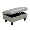DOMETOUR Modern Semi PU Leather Storage Ottoman for Living Room or Bedroom Silver - 2 of 4