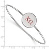 Black Bow Jewelry Sterling Silver Chi Omega Greek Life Bangle Bracelet 7 Inch - 2 of 3
