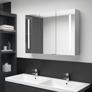 vidaXL LED Bathroom Mirror Cabinet Concrete Gray 35 in.x5.5 in.x24.4 in. - 1 of 4