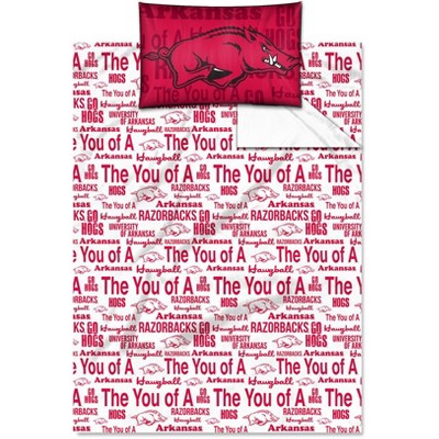 NCAA Sheet Set Anthem Sheets Twin Bed - Arkansas Razorbacks..