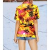 LA LEELA Button Down Shirt for Women Summer Beach Short Sleeve Tropical Vacation Hawaiian T-Shirt Coverup Dress Shirts Tops for Women - 2 of 4