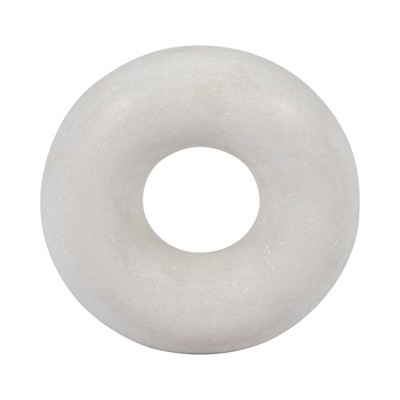 Stone Marble Modern Round Sculptural Accent Piece, Solid Form Contemporary Design, Circular Artisanal Carved Home Display for Shelf Table or Mantel