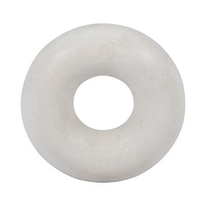 Stone Marble Modern Round Sculptural Accent Piece, Solid Form Contemporary Design, Circular Artisanal Carved Home Display for Shelf Table or Mantel - 1 of 4