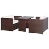 vidaXL Garden Dining Set Brown Polyethylene Rattan 3 Piece Set - Brown - 2 of 4