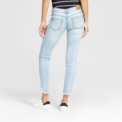Womenu0027s Destructed Frayed Hem Crop Skinny Jeans - Dollhouse (Juniorsu0027) : Target