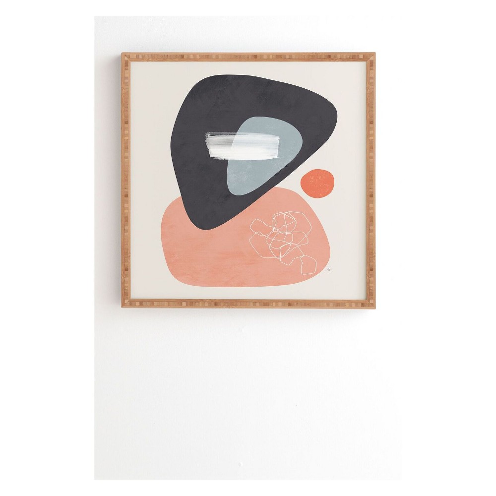 Photos - Other Decoration 12" x 12" Tracie Andrews Statua Framed Wall Art Pink - society6: Wood Composite Frame, Geometric Digital Art