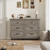 Garvee 6 Dresser for Bedroom, 47.2" Wide Drawer Dresser with Storage Freestanding, Wooden Closet Storage Chest for Living Room, Bedroom - 2 of 4
