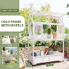 Gulches White Portable Garden Cold Frame with Planter Stands and Holders, 69" Mini Greenhouse with Storage - 3 of 4